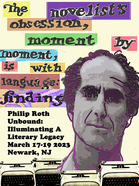 art by Nell Painter:  Philip Roth commemorative poster