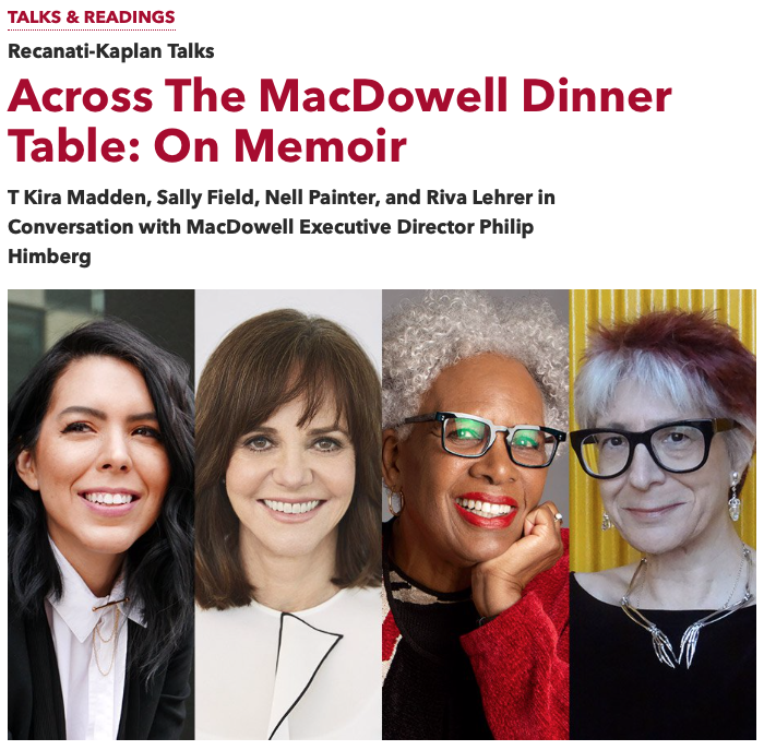 Across The MacDowell Dinner Table: On Memoir