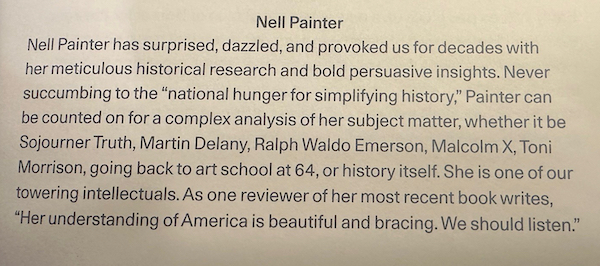 text of Nell Painter's 2025 Arts and Letters Award in Literature from the American Academy of Arts and Letters text of Nell Painter's 2025 Arts and Letters Award in Literature from the American Academy of Arts and Letters